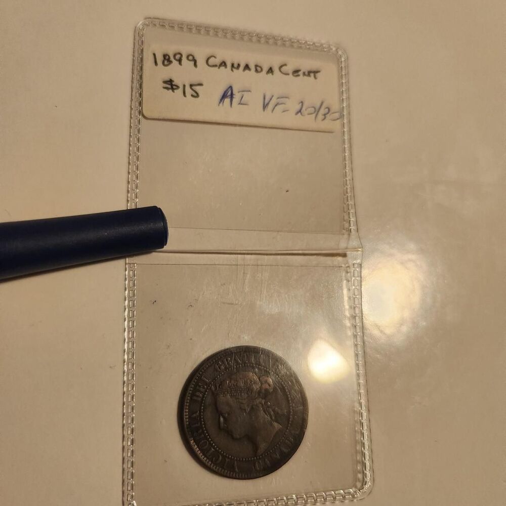 1899 Canada 1 Cent coin with Queen Victoria...